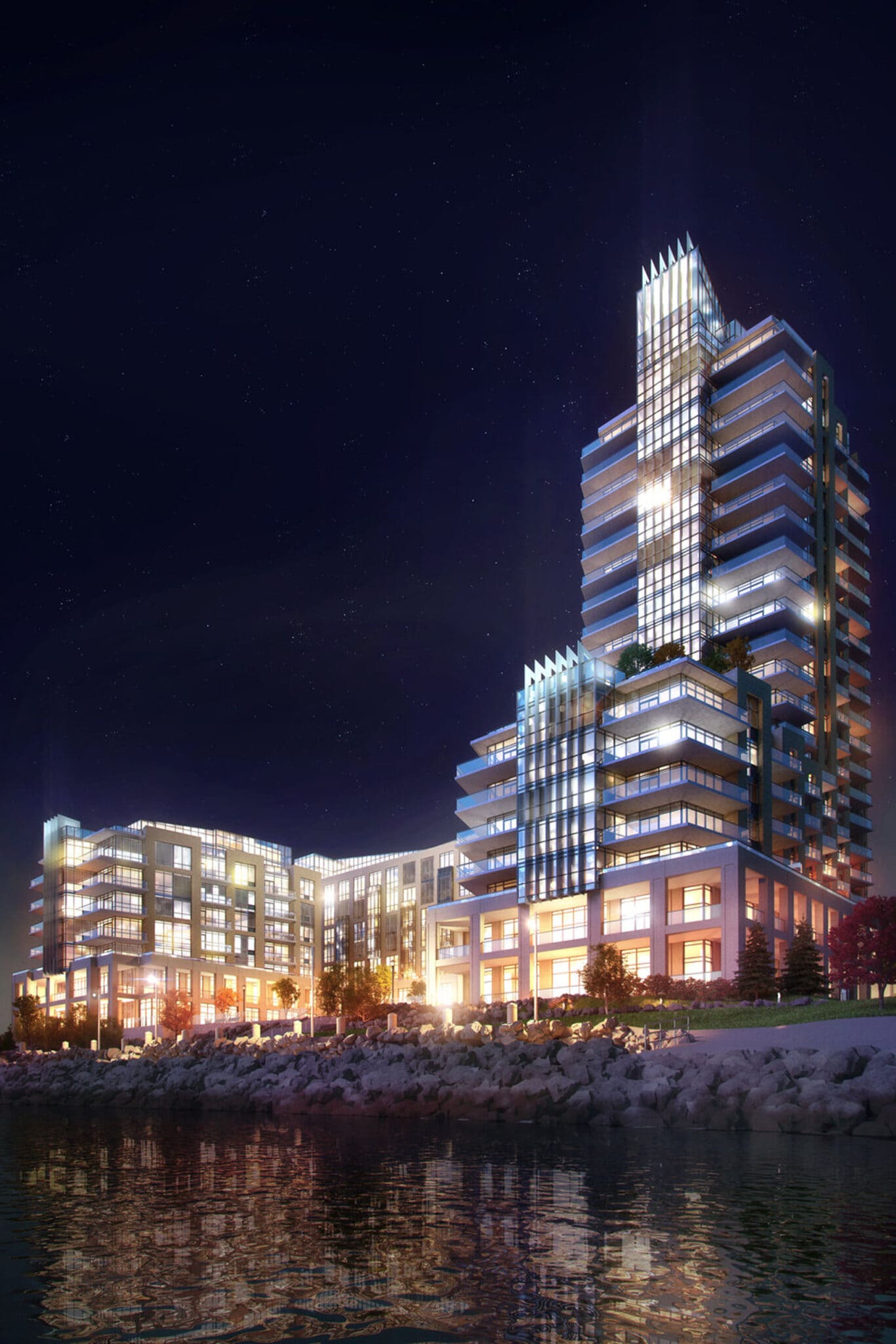 Bridgewater Residences On The Lake And The Pearle Hotel & Spa Buildings’ Render South View Bridgewater residences on the lake and the pearle hotel & spa buildings' render south view