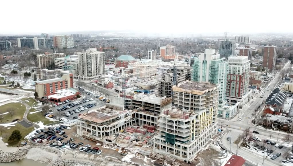 Bridgewater Residences On The Lake And The Pearle Hotel & Spa Under Construction Air View Bridgewater residences on the lake and the pearle hotel & spa under construction air view
