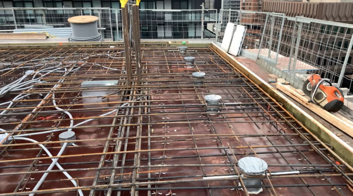 E2 Condos At Yonge And Eglinton Under Construction Balcony Window Washer Equipment Reinforcement E2 condos at yonge and eglinton under construction balcony window washer equipment reinforcement