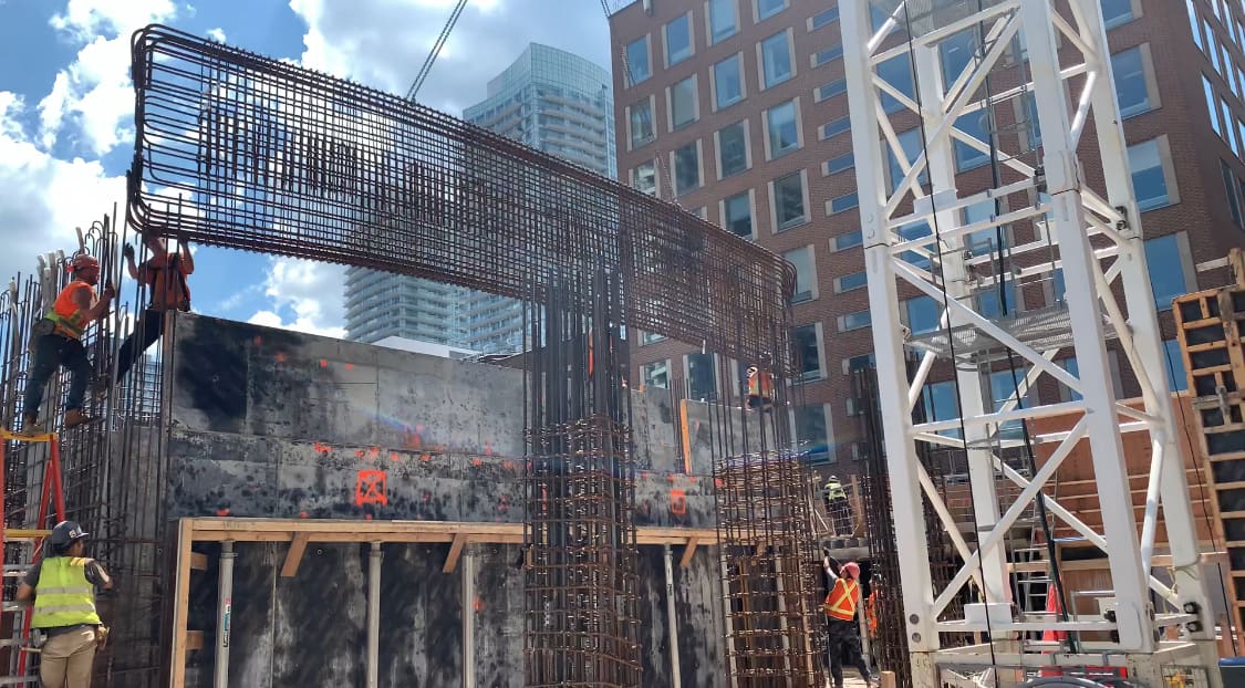 E2 Condos At Yonge And Eglinton Under Construction Elevator Header Beam E2 condos at yonge and eglinton under construction elevator header beam