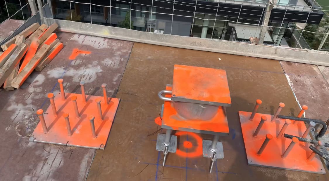 E2 Condos At Yonge And Eglinton Under Construction Steel Column Plates And Terrace Window Washer Equipment E2 condos at yonge and eglinton under construction steel column plates and terrace window washer equipment