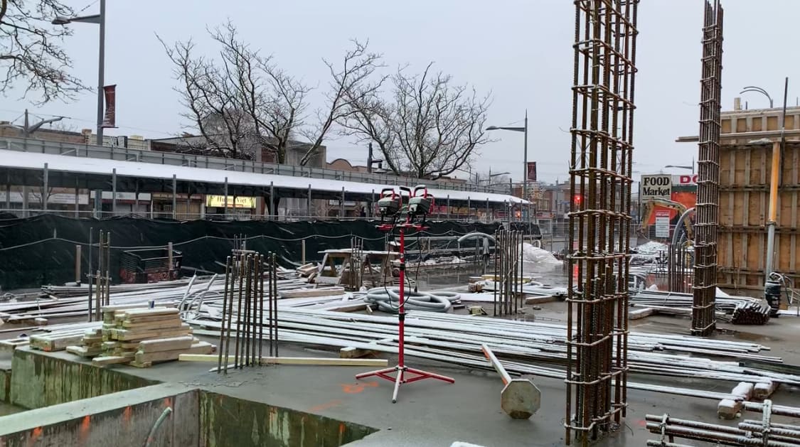 Scoop Condos Under Construction Column Steel Cages Scoop condos under construction column steel cages