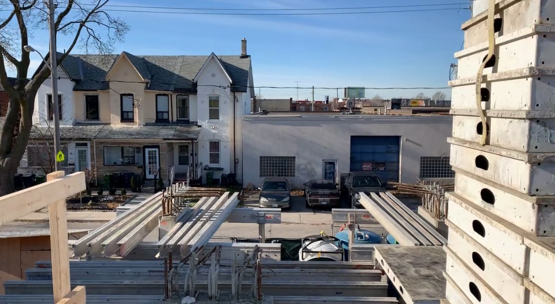 Scoop Condos Under Construction Columns Formwork Scoop condos under construction columns formwork