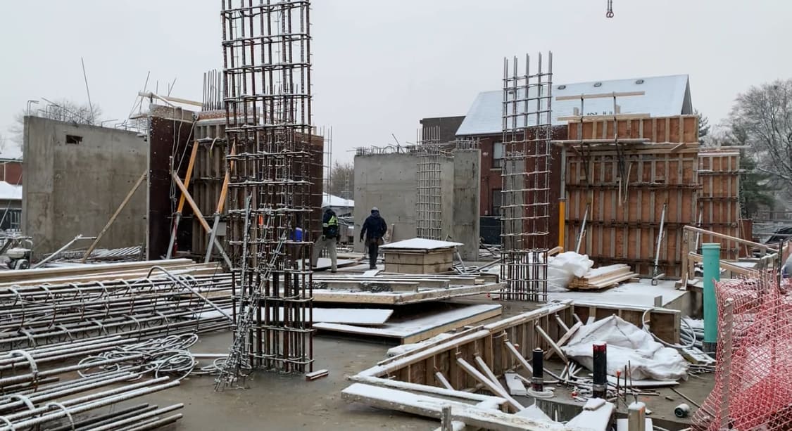 Scoop Condos Under Construction Ground Floor Formwork Scoop condos under construction ground floor formwork