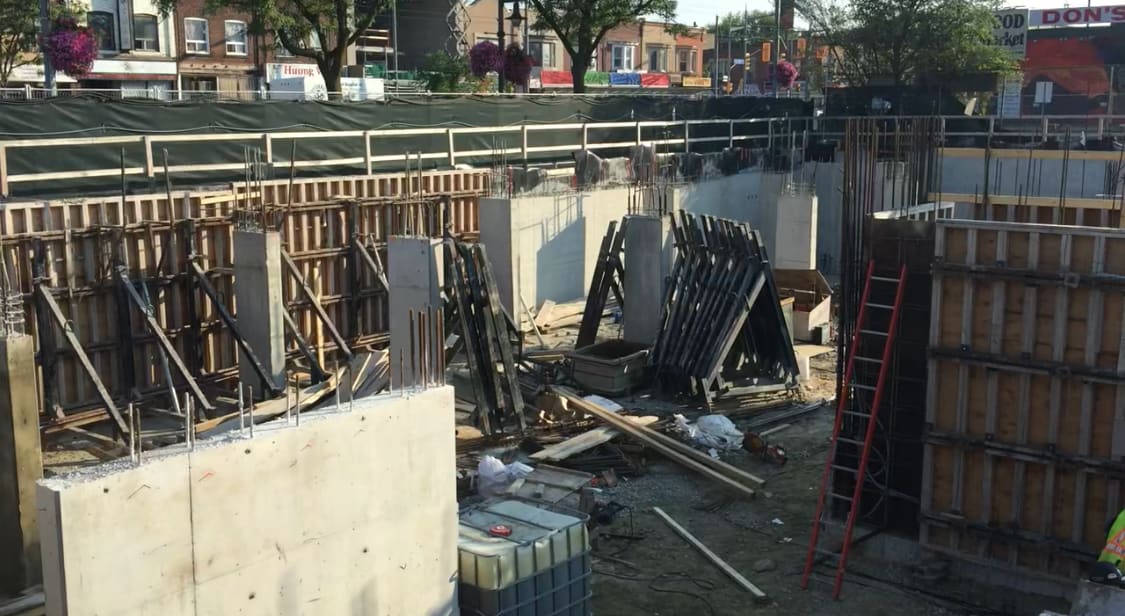 Scoop Condos Under Construction Parking Level Formwork Scoop condos under construction parking level formwork