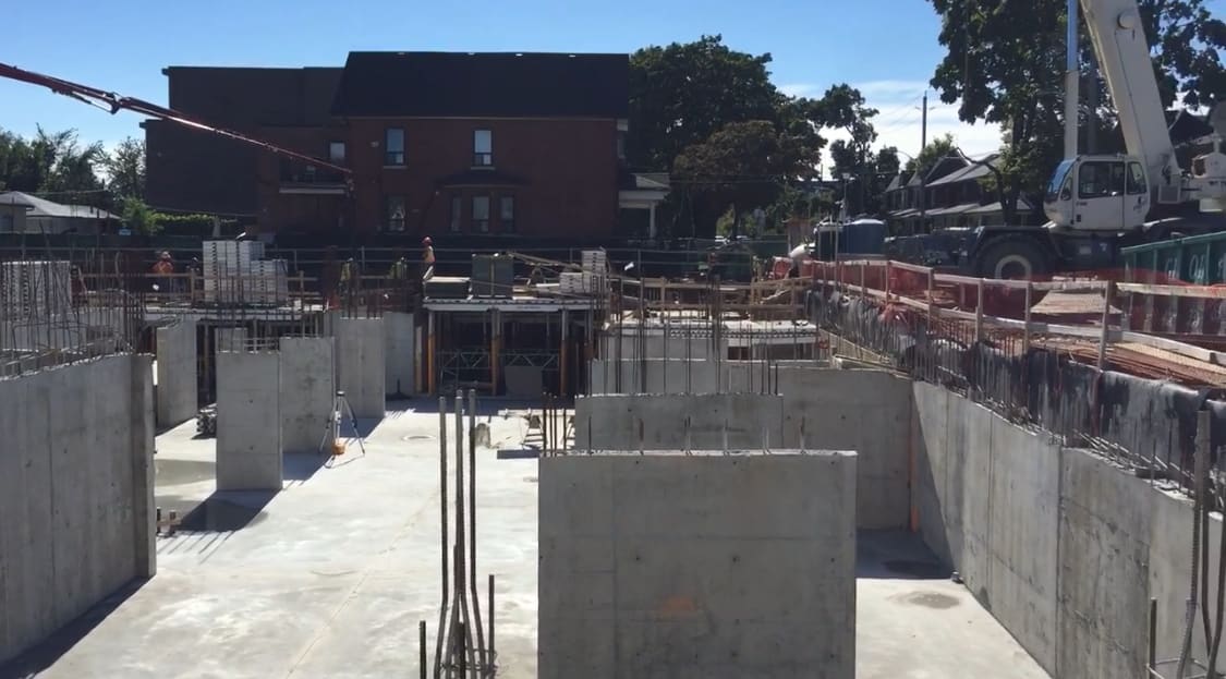 Scoop Condos Under Construction Parking Level Walls And Columns Scoop condos under construction parking level walls and columns