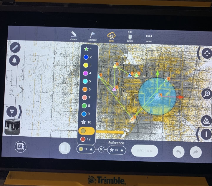 3D Scanning Tablet Photo A screen shot of a trimble 3d scanning device